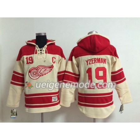 Herren Eishockey Detroit Red Wings Steve Yzerman 19 Cream Sawyer Hooded Sweatshirt